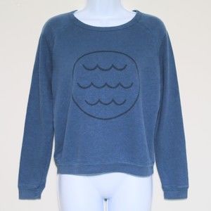 MOLLUSK - Blue 55% Hemp Long Raglan Sleeve Sweatshirt - Women's Size XS 🔥